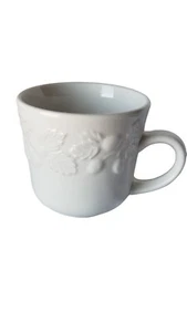 Gibson Housewares Raised White Mugs Fruit Flowers Grapes Coffee Cup - Picture 1 of 11