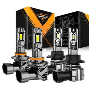 AUXBEAM 9005 9006 6500K 1:1 LED Headlights for Chevy Tahoe Silverado 1500 99-06 - Picture 1 of 12