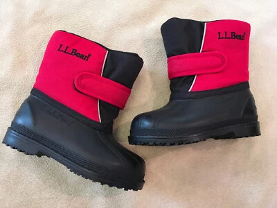 Ll Bean 6 Botas Rojo Negro Nieve Invierno Niño Preescolar Foto 1 de 4