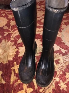 SERVUS By HONEYWELL 14 IN STEEL TOE BLACK RUBBER WATERPROOF SAFETY BOOTS MENS 12 - Picture 1 of 12