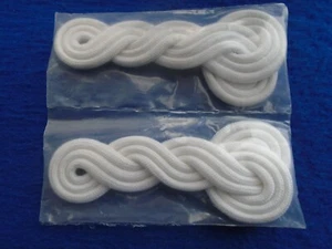 NEW BRITISH MILITARY WHITE TRIPLE TWIST EPAULETTE SHOULDER BOARDS - Picture 1 of 2