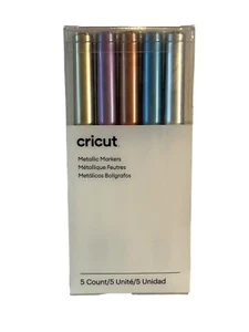5 Cricut Metalic Marker - Gold, Lila, Bronze, Blau, Silber - Neu in Box - Bild 1 von 2