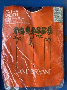 Vtg 1960s Queen Size 4X Sheer Nylon Panty Hose Navy Blue Lane Bryant - Picture 1 of 2