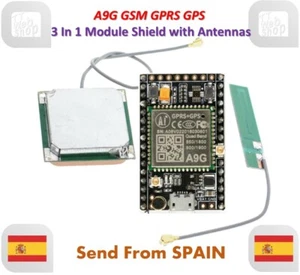 A9G A9 GSM GPRS GPS BDS Module A9G Core Pudding Development Board with Antenna - Imagen 1 de 8