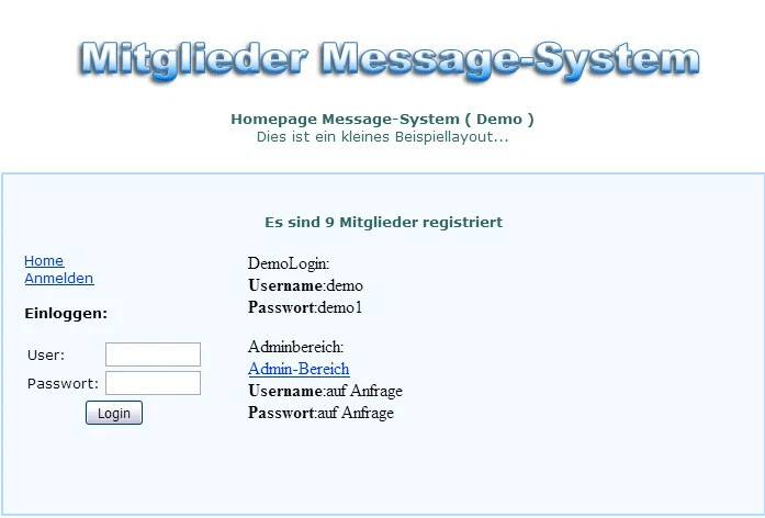 Mitglieder Message-System - PHP-Script - Bild 1 von 1