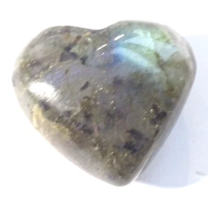SMALL LABRADORITE HEART - 2.6 x 2.4 cms 13.62 gms bright flash #G - Foto 1 di 4