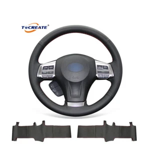 Black PU Leather Steering Wheel Cover for Subaru Forester Outback Legacy #Q007 - Bild 1 von 10