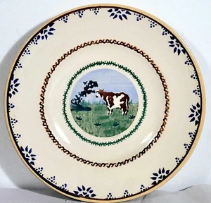 Irish Pottery Nicholas Mosse Cow Themed Luncheon Plate 20.5cm - Picture 1 of 4