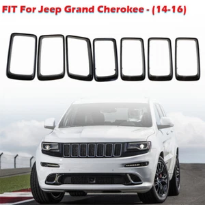 7pc Glossy Black Front Grille Trim Ring Insert for Jeep Grand Cherokee 2014-2016 - Bild 1 von 8