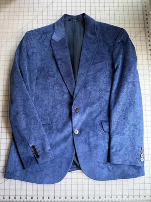 Robert Graham Blue Velvet Blazer Jacket Paisley Sportcoat Classic 44 - Image 1 of 4