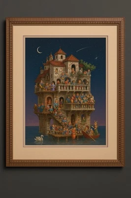 James Christensen 1997 LE 30x22.5  Lithograph Print SUPERSTITIONS Frame 30x38 - Image 1 of 4