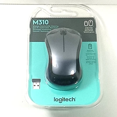 NOS Logitech M310 Wireless Optical Mouse Charcola Gray - Image 1 of 4