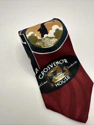 Vintage Bugle Boy Neck Tie USA Vintage Abstract Polyester Necktie Travel England Foto 1 de 4