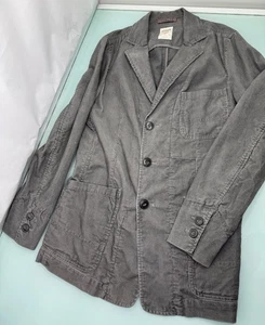 Vintage Fossil 54 Corduroy Jacket Men Small S Lightweight Gray Y2K Grunge Retro - Picture 1 of 7