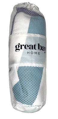 🏖️ Great Bay Home Microfiber Beach Towel  30" x 60" Teal/Blue/White - Image 1 of 4
