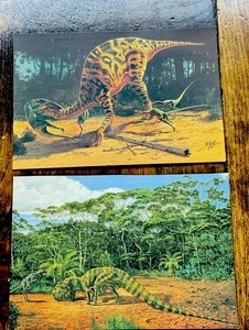 Dinosaur Postcards x2 from Canadian Museum of Nature--Ely Kish Microvenator+ - Picture 1 of 6