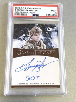 Game of Thrones Rittenhouse Auto Card Signed Thomas Brodie-Sangster JOJEN PSA 9 - Image 1 of 3