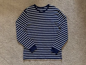 Size XL - J. Crew Mercantile Nautical Striped Long Sleeve T Shirt Navy White New - Picture 1 of 6