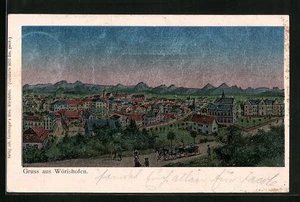 Luna-AK Wörishofen, Teilansicht mit Pferdewagen  - Picture 1 of 2