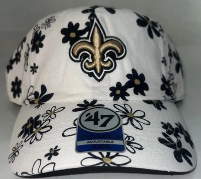 ‘47 Brand Kids New Orleans Saints Daisy Delight Clean Up Adjustable Cap Hat - Image 1 of 4