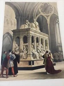 19th Century Hand Colored Print - Tombeau De Louis XII A. St Denis Plate 25 - Picture 1 of 12