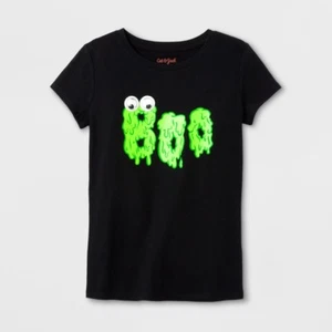 Camiseta negra manga corta Cat & Jack Googly Eyes Slime BOO Halloween para niñas, L  - Imagen 1 de 1