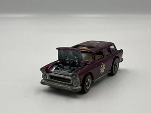 Hot Wheels Redline 1969 Maroon Classic Nomad White Interior Flower Decals 1:64 - Picture 1 of 9