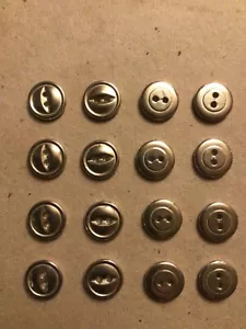 Pewter Buttons 15mm flat two hole (12 pack), for clothing & costume. - Picture 1 of 4