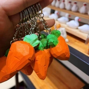 Carved Orange Carrot Phone Trinket Short Female Phone Shell Pendant Key Chain - Zdjęcie 1 z 8