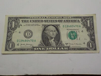 1948 APR 7 OR 1948 JUL 4 DUAL Birthday Note D 19480470 A 1$ One Dollar Bill - Image 1 of 4