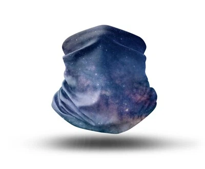 Washable Fabric Face Cover Neck Gaiter With Unique Print Galaxy Design EU Made - Image 1 of 4