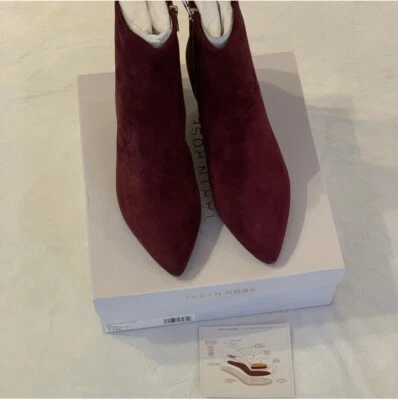 Taryn Rose "Nora Silky Suede" Fig (Purple Eggplant) Booties, Size 11! - Image 1 of 4