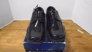 Giorgio Brutini schwarze abgebürstete Herrenschuhe neu 6 1/2 eckige Zehenpartie Lack - Bild 1 von 7