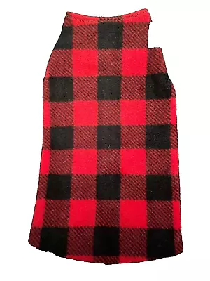 Dog Pet Cat Plaid T-Shirt Flannel Pullover Coat-Red - Image 1 of 2