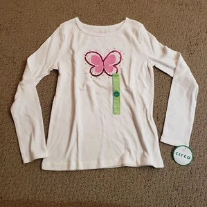 CIRCO Youth Girls White Butterfly Long Sleeve - Large 10/12 NWT - Picture 1 of 6
