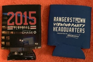 NY RANGERS 2 KOOZIES SGA MSG NHL HOCKEY PLAYOFFS RANGERSTOWN FIESTA BUDWEISER - Imagen 1 de 3