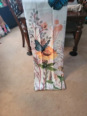  Floral Wildflower Shower Curtain, Colorful Flowers and Butterflies Shower  - Image 1 of 3