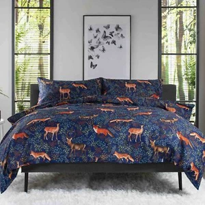 Deyongs 1846 Fox & Deer Duvet Cover Set - Navy