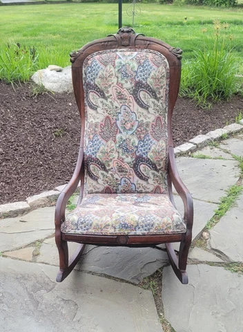 Antique Victorian Upholstered Rocking Chair Cover