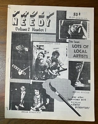 Truly Needy v2 #1 1982 Punk zine fanzine subculture underground - Image 1 of 4