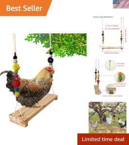 Handmade Chicken Swing Perch - Natural Wood & Rope Toy for Poultry Fun - Picture 1 of 7