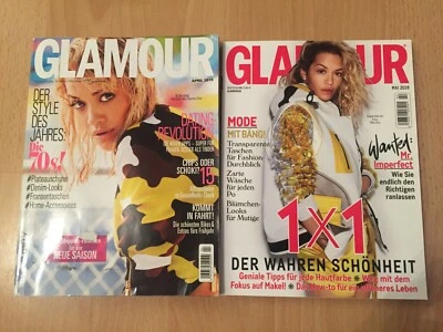 🌸🌸    2 x GLAMOUR  2015 + 2018   RITA ORA   magazines, Germany, RARE - Image 1 of 2