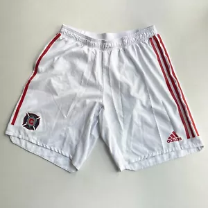 Adidas Chicago Fire FC Shorts Mens Large MLS Soccer Lined White Red Drawstring - Picture 1 of 7