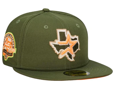 Houston Astros New Era 59FIFTY MLB 45th Anniversary Green Fitted Hat Size 7 1/8 - Image 1 of 4