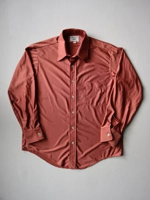 Vintage 70s Arrow Kent Qiana Dagger Collar Shirt Size M/L Rose Pink Nylon - Image 1 of 4