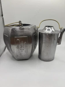 Vintage Tinware Sake Cup Hexagonal Sake Warmer Asian - Imagen 1 de 6