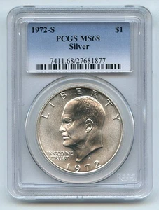 1972 S $1 Silver Ike Eisenhower Dollar PCGS MS68 - Picture 1 of 1