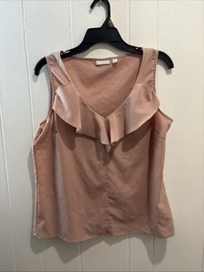Eva Mendes Ruffles Sleeveless Top, Pink, Sz: M - Picture 1 of 4