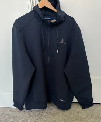 NUEVO Logo Chaqueta Para Hombres XL Azul Roam Eco Media Cremallera Pullover Sudadera con Capucha Cortador Buck Foto 1 de 4