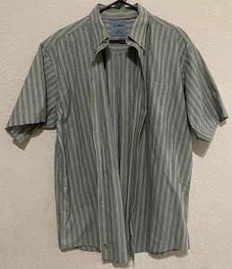 LL BEAN Men’s Button Down Shirt Size XL Regular Green, White & Blue Striped - Picture 1 of 5